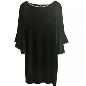 Annalee + Hope Women's Black Bell‎ Sleeve Knee Length Dress Size Medium